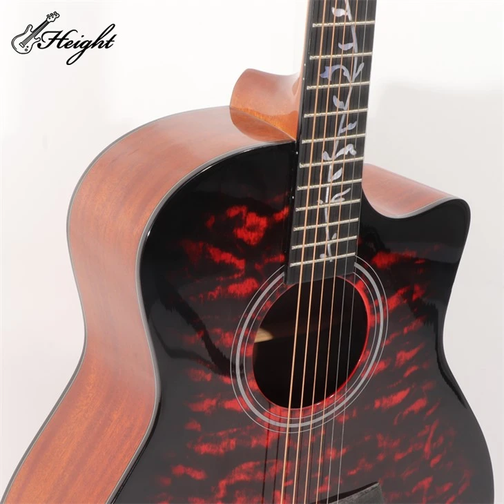 Wave Pattern Spruce Wood Acoustic Guitar